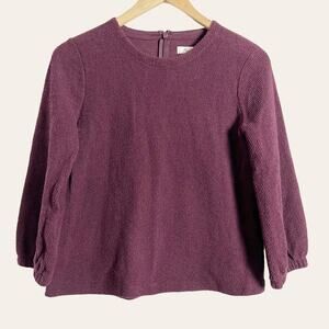 Madewell New Purple Crewneck Ribbed Long Sleeve Shirt Size XS